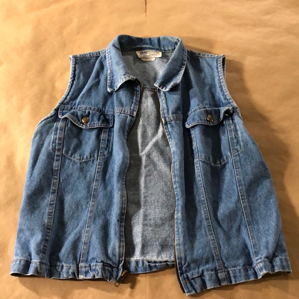 VINTAGE Denim Zipper Vest